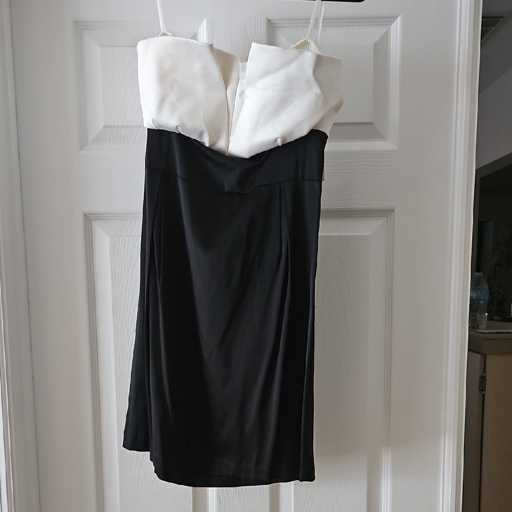 Charlotte Russe Black and White Strapless Dress